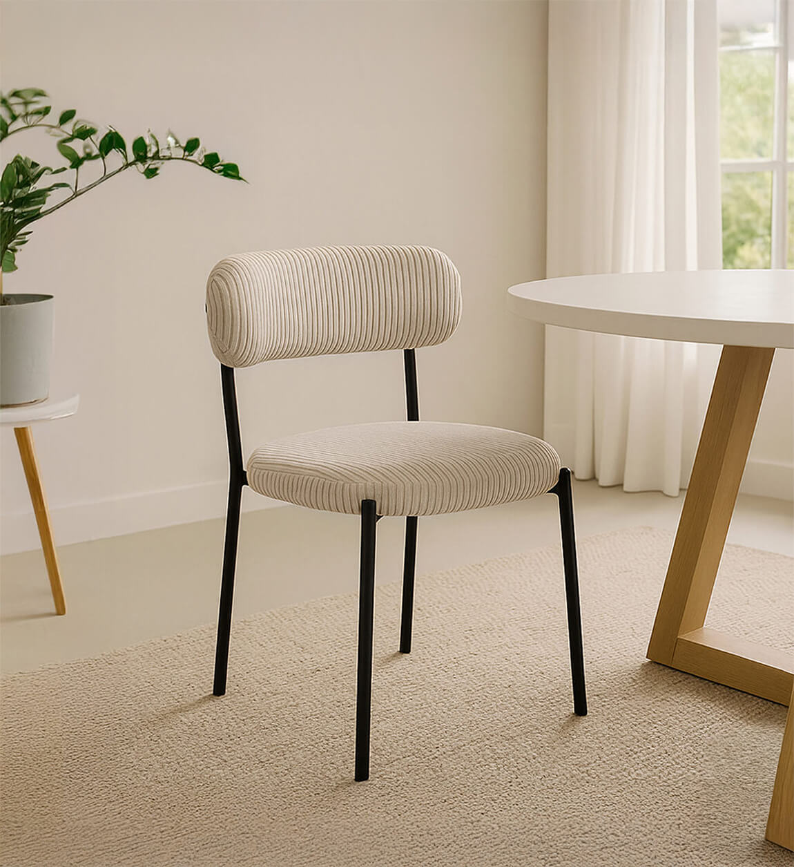 Sedia Imbottita Kaiho Beige di Moycor
