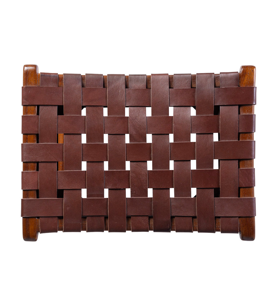 Sgabello da Bar High Braided Leather di Moycor