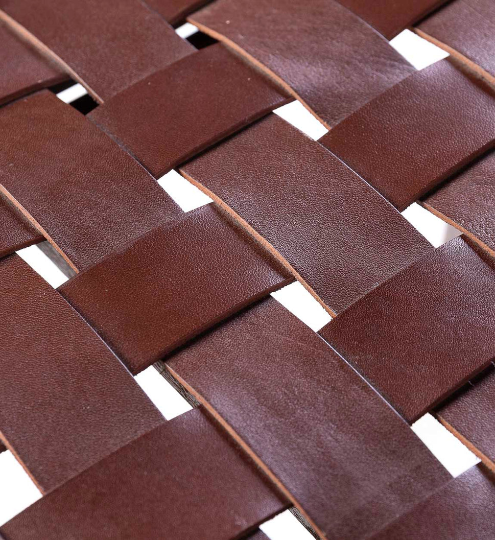 Sgabello da Bar High Braided Leather di Moycor