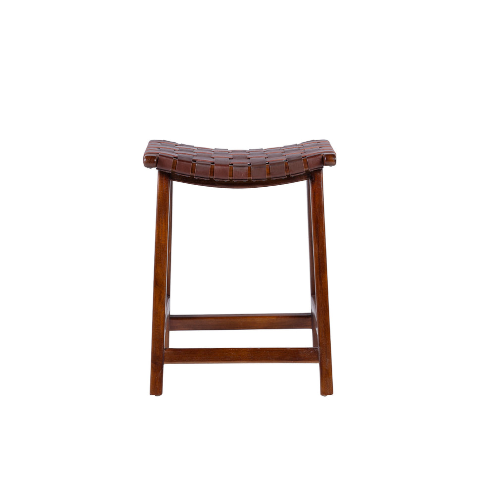 Sgabello da Bar High Braided Leather di Moycor